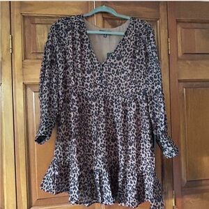 Lulus brown patterned dress